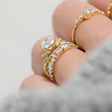 VVS1 Moissanite Vintage Round Cut Engagement Ring