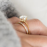 Moissanite Round Cut Solitaire With Side Accent Wedding Ring