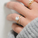 Moissanite Round Cut Solitaire With Side Accent Wedding Ring