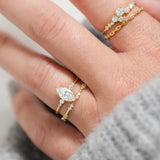 D Color Moissanite Five Stone Marquise Cut Wedding Proposal Ring