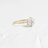 Moissanite Round Cut Solitaire With Side Accent Wedding Ring