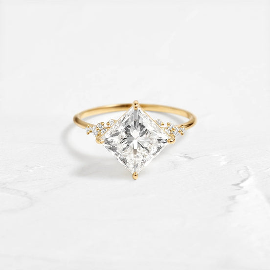Princess Cut Moissanite VVS1 Vintage Engagement Ring
