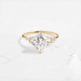 Princess Cut Moissanite VVS1 Vintage Engagement Ring