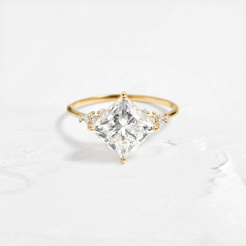 Princess Cut Moissanite VVS1 Vintage Engagement Ring