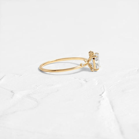 Cluster Style Moissanite Radiant Cut Engagement Ring