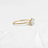 Cluster Style Moissanite Radiant Cut Engagement Ring