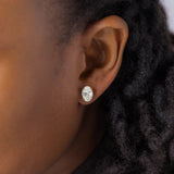 Oval Cut Stud Back Moissanite Earrings For Women