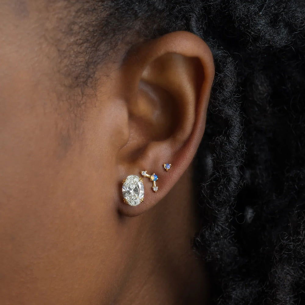 Oval Cut Stud Back Moissanite Earrings For Women
