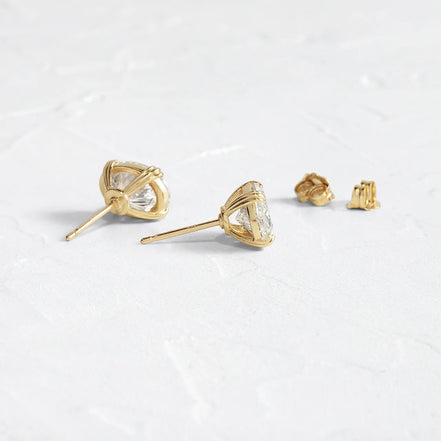 Oval Cut Stud Back Moissanite Earrings For Women