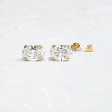 Oval Cut Stud Back Moissanite Earrings For Women