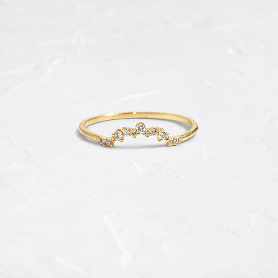 Colorless Round Cut Moissanite Unique Wedding Band