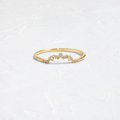 Colorless Round Cut Moissanite Unique Wedding Band