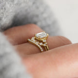 Emerald Cut Moissanite Five Stone Engagement Ring
