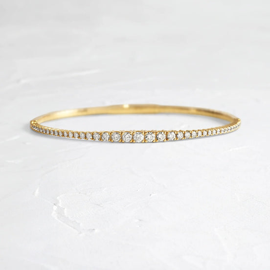 Colorless Moissanite Round Cut Bangle Bracelet Gift For Her