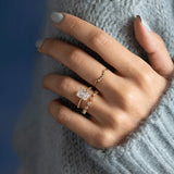 Colorless Moissanite Radiant Cut Pave Set Engagement Wedding Ring