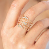 Asscher Cut Cluster Moissanite Ring For Women