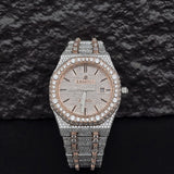 Black Stick Dual Tone Moissanite Stylish Watch
