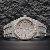 Black Stick Dual Tone Moissanite Stylish Watch