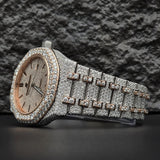 Black Stick Dual Tone Moissanite Stylish Watch