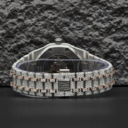Black Stick Dual Tone Moissanite Stylish Watch