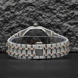 Black Stick Dual Tone Moissanite Stylish Watch