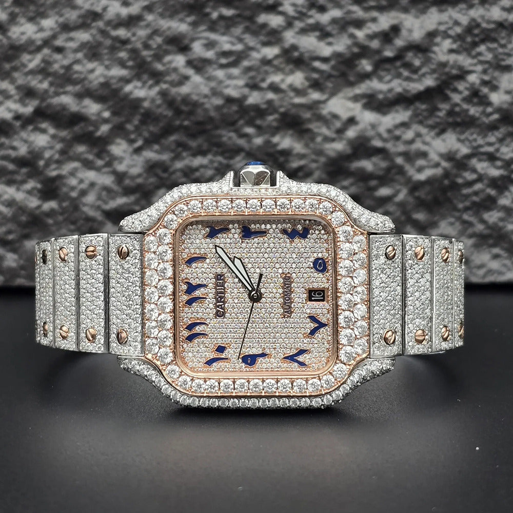 Square Dial Moissnaite Diamond Classic Wrist Watch