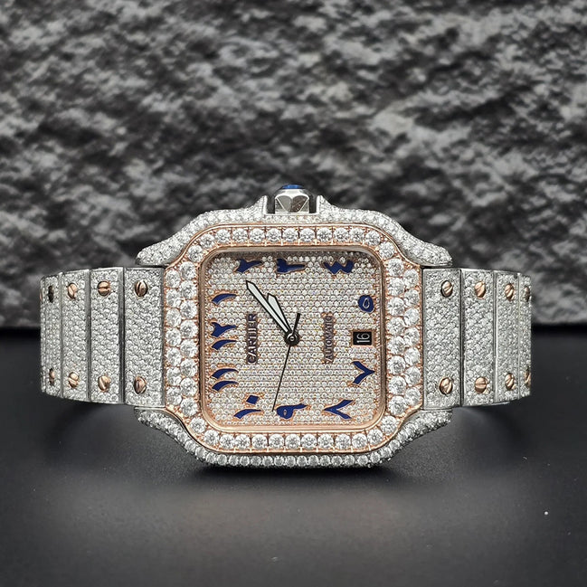 Square Dial Luxury Moissanite Men’s Watch