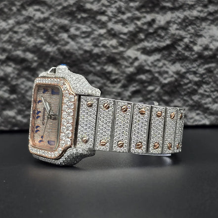 Square Dial Moissnaite Diamond Classic Wrist Watch