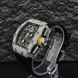 Black Rubber Belt Automatic Movement Moissanite Watch