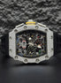 Black Rubber Belt Automatic Movement Moissanite Watch