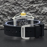 Black Rubber Belt Automatic Movement Moissanite Watch