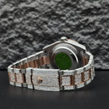 Dual Tone Moissanite Luxury Iced Out Watch Gift For Men's