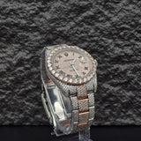 Dual Tone Moissanite Luxury Iced Out Watch Gift For Men's