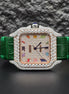 Green Leather Belt Moissanite Luxury Watch