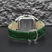 Green Leather Belt Moissanite Luxury Watch