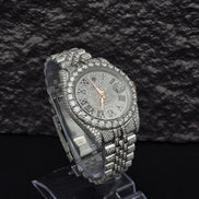 Roman Numeric Elegant Automatic Moissanite Wrist Watch
