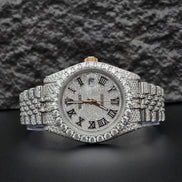 Roman Numeric Elegant Automatic Moissanite Wrist Watch