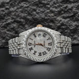 Roman Numeric Elegant Automatic Moissanite Wrist Watch
