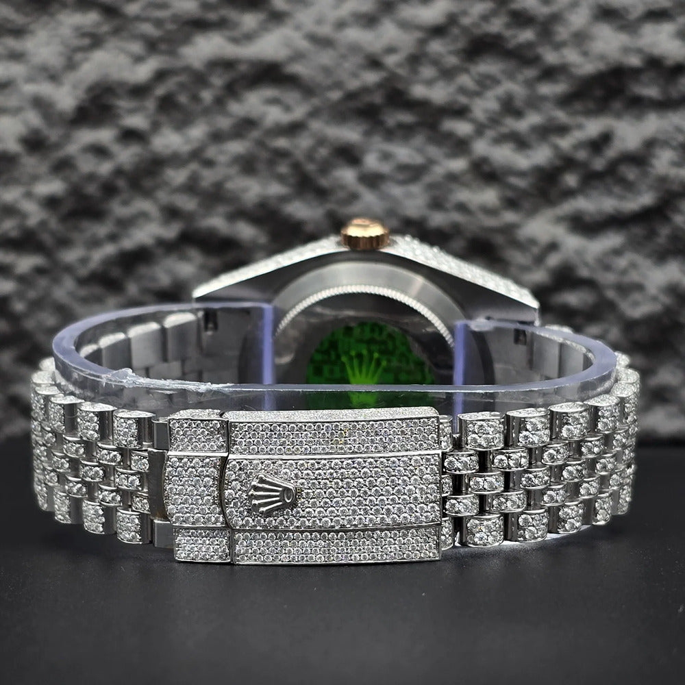 Roman Numeric Elegant Automatic Moissanite Wrist Watch