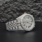 Roman Numeric Elegant Automatic Moissanite Wrist Watch