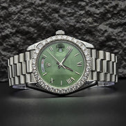Green Color Moissanite Diamond Classic Watch