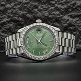 Green Color Moissanite Diamond Classic Watch