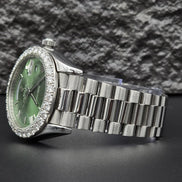 Green Color Moissanite Diamond Classic Watch