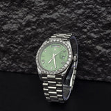 Green Color Moissanite Diamond Classic Watch