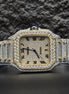 Dashing Two Color Completely Moissanite Diamond Watch