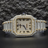 Dashing Two Color Completely Moissanite Diamond Watch