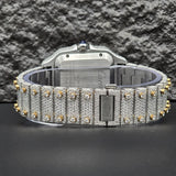 Dashing Two Color Completely Moissanite Diamond Watch