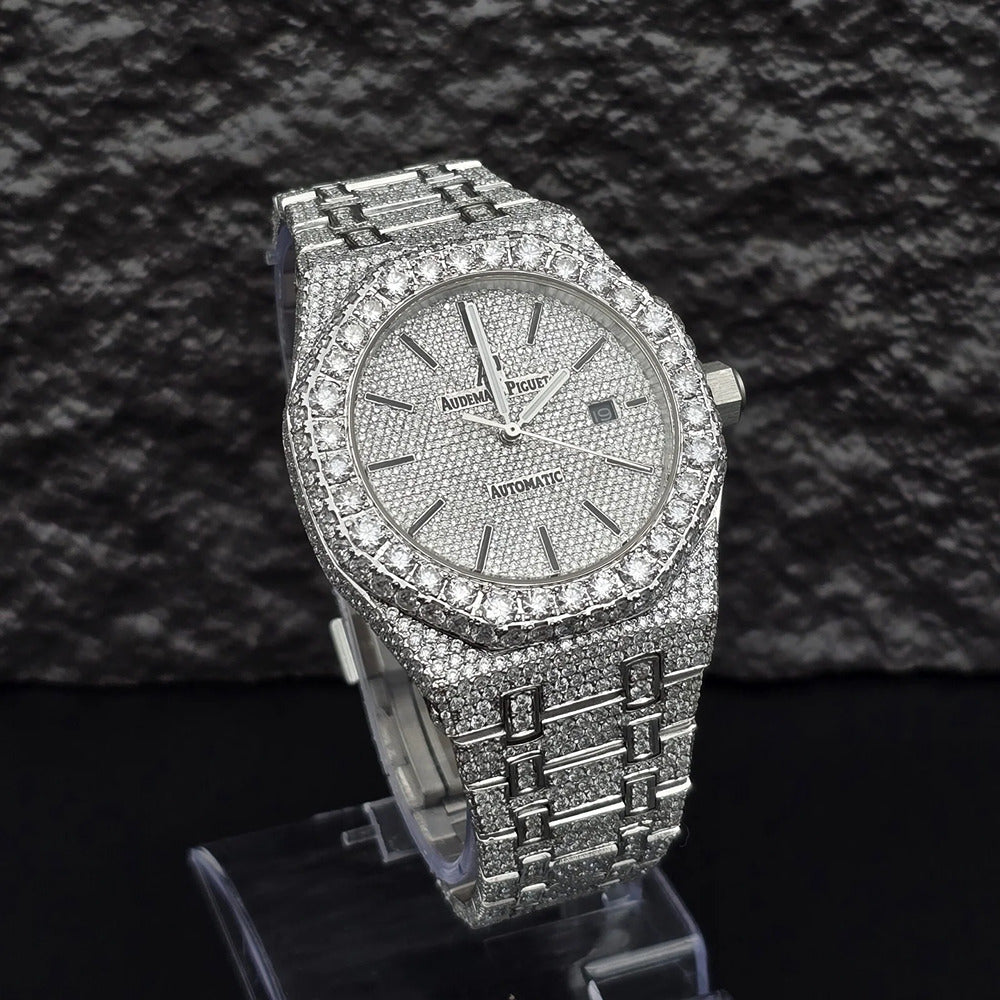 Exquisite Fully Moissanite Diamond Iced Out Wrist Watch