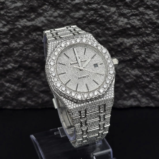 Exquisite Fully Moissanite Diamond Iced Out Wrist Watch