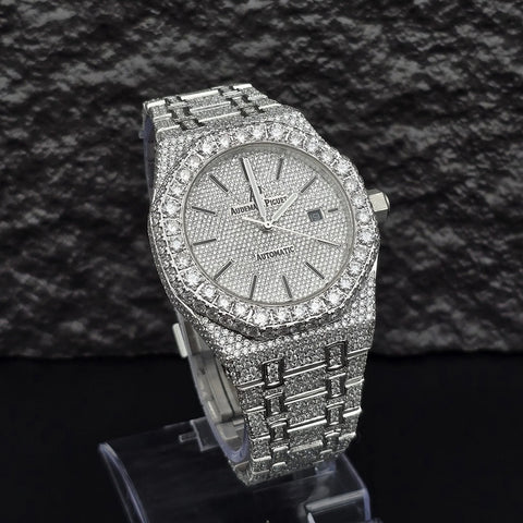 Exquisite Fully Moissanite Diamond Iced Out Wrist Watch